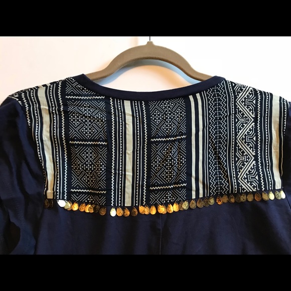 Navy Beaded Shift Dress - Picture 6 of 8